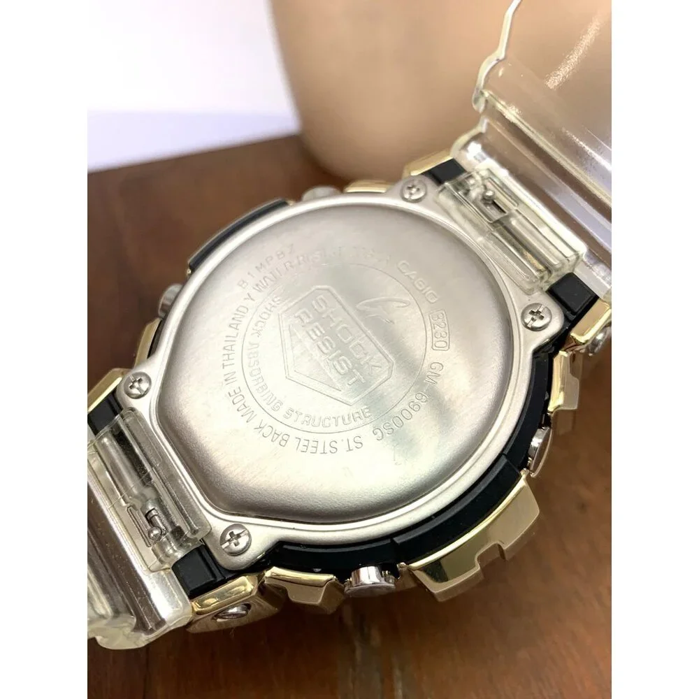 Casio Men's Watch G-Shock GM6900SG Gold Clear Resin Digital 48mm Sport 3230 - Picture 6 of 14